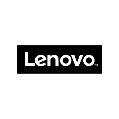 Logotipo de Lenovo en letras blancas sobre un fondo negro.