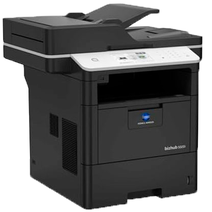 Impresora multifuncional en color con escáner, copiadora y funciones de fax.