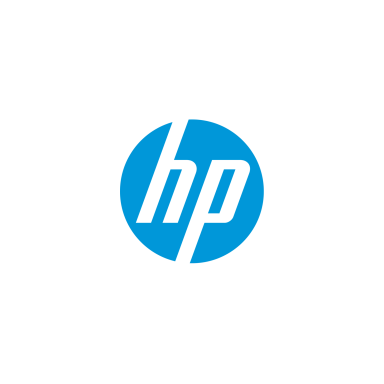 Logotipo de HP en color azul sobre fondo blanco.