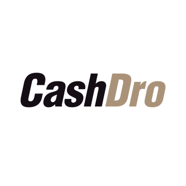 Logotipo de CashDro en texto negro y dorado.