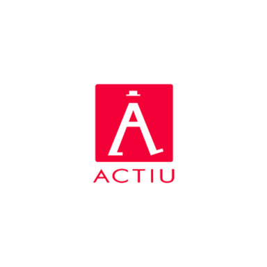 Logotipo de Actiu, con una 'A' estilizada en blanco sobre un fondo rojo.